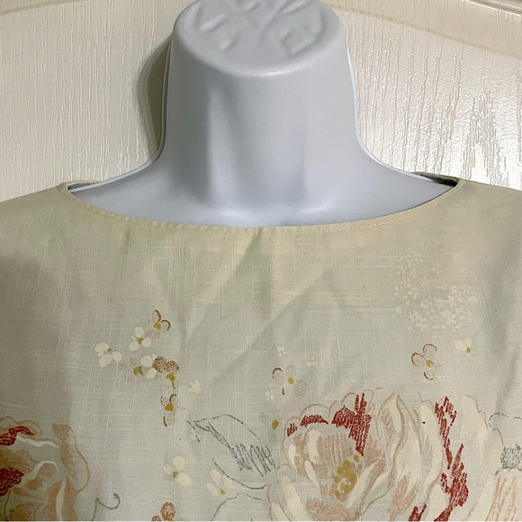 Vintage Handmade Floral Cream Dress - Picture 3 of 13